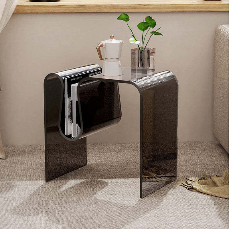 Lighom minimalist m-shaped end black end & side tables in acrylic