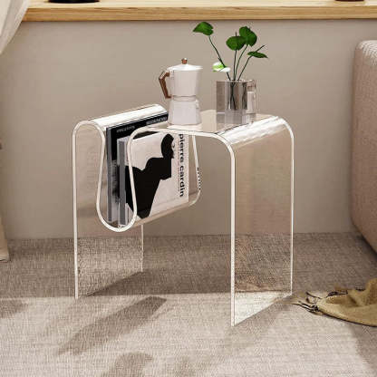Minimalist M-Shaped Acrylic End Table