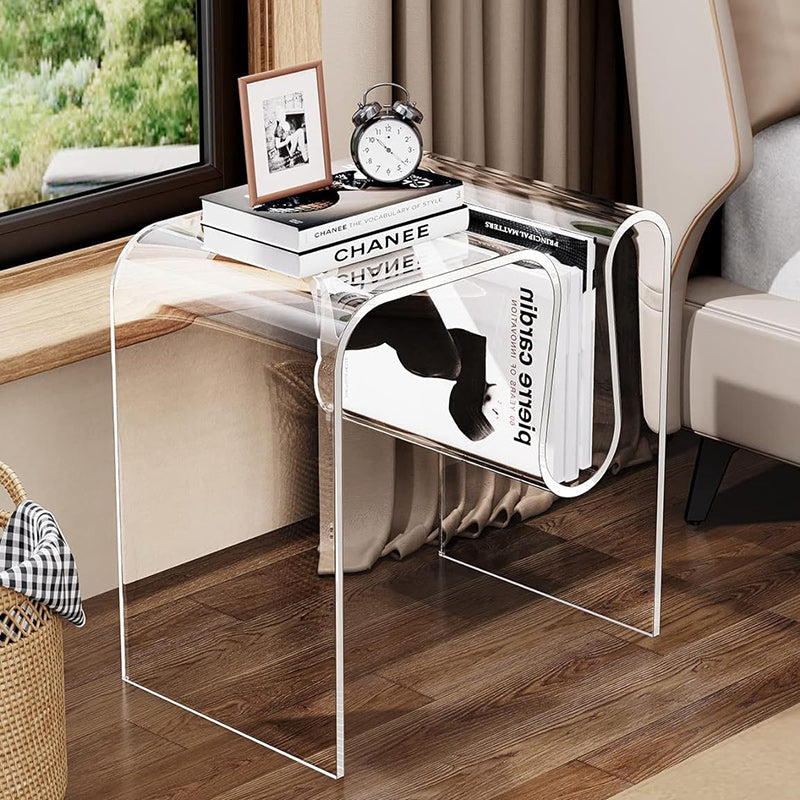 Minimalist M-Shaped Acrylic End Table