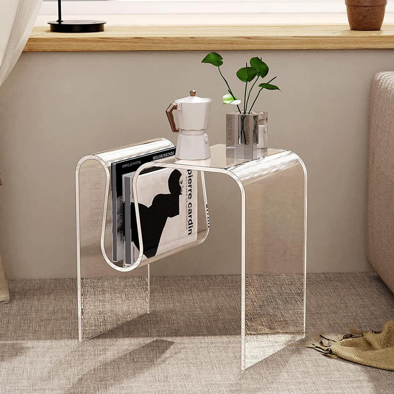 Minimalist M-Shaped Acrylic End Table