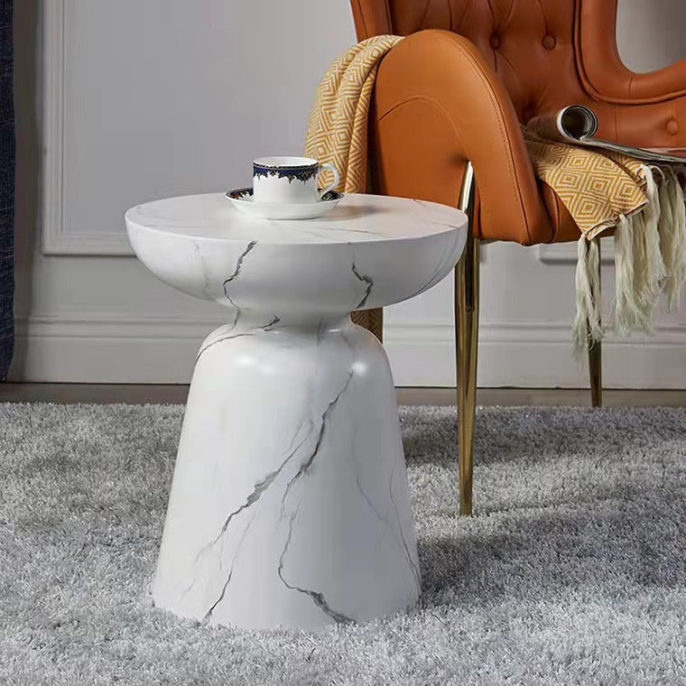 Scandinavian Round Stackable End Table — Yellow