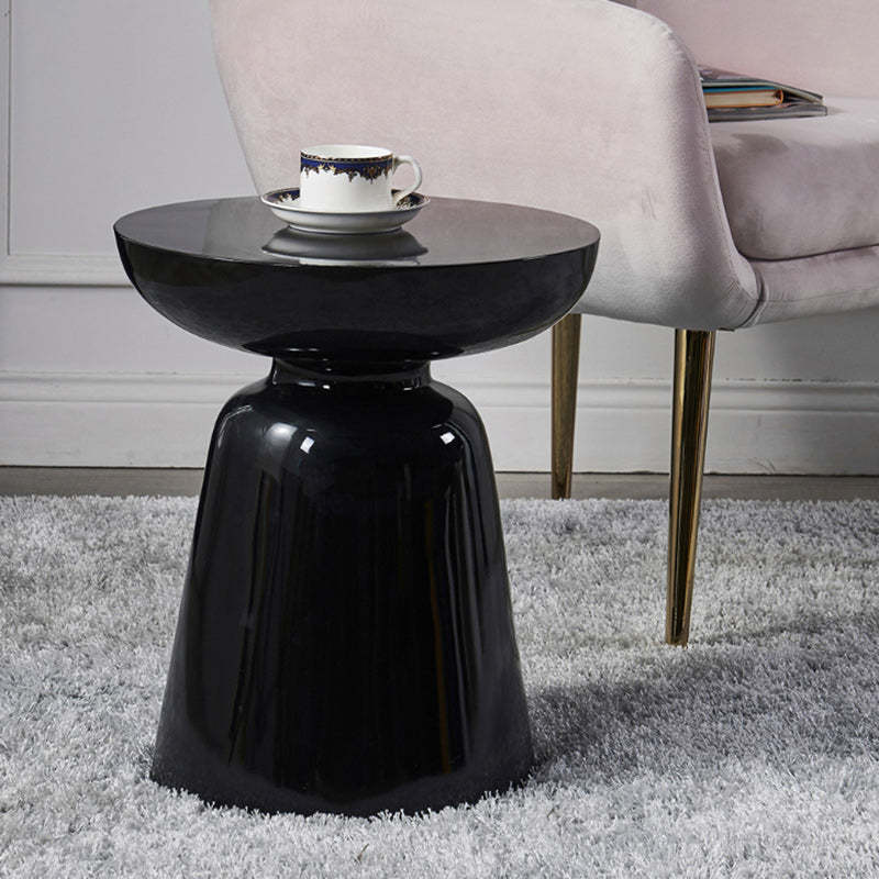 Lighom nordic stackable round red end & side tables in wood