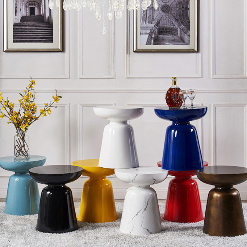 Scandinavian Round Stackable End Table — White