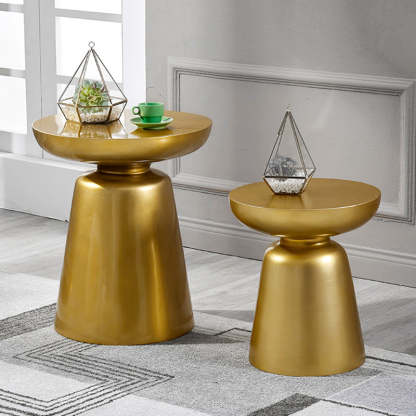 Scandinavian Round Stackable End Table — Navy Blue