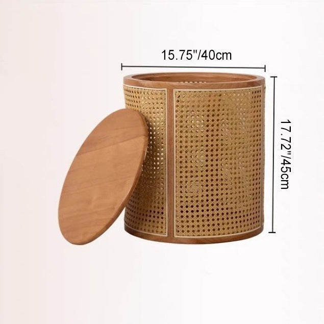 Japanese Rubber Wood Imitation End Table 1-Storage