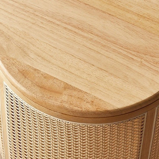 Japanese Rubber Wood Imitation End Table 1-Storage
