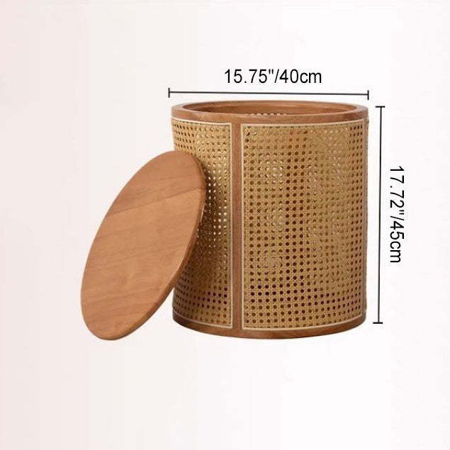 Japanese Rubber Wood Imitation End Table 1-Storage