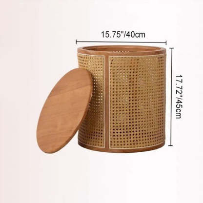 Japanese Rubber Wood Imitation End Table 1-Storage