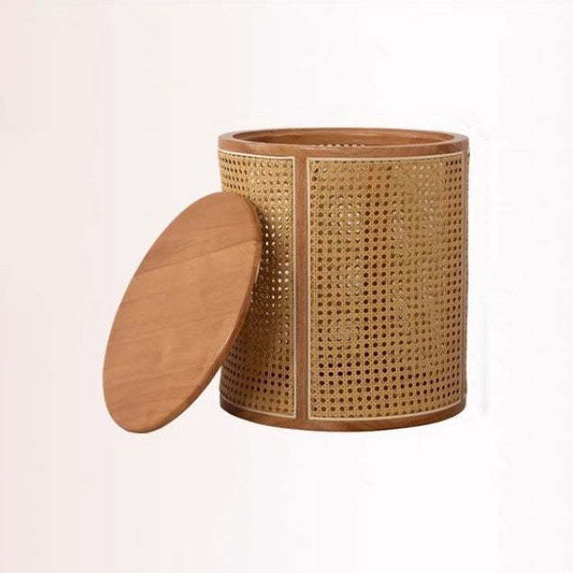 Japanese Rubber Wood Imitation End Table 1-Storage