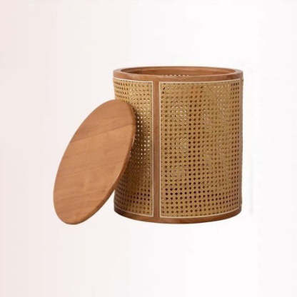 Japanese Rubber Wood Imitation End Table 1-Storage