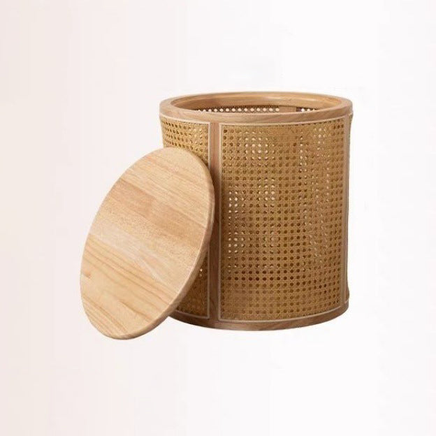 Japanese Rubber Wood Imitation End Table 1-Storage