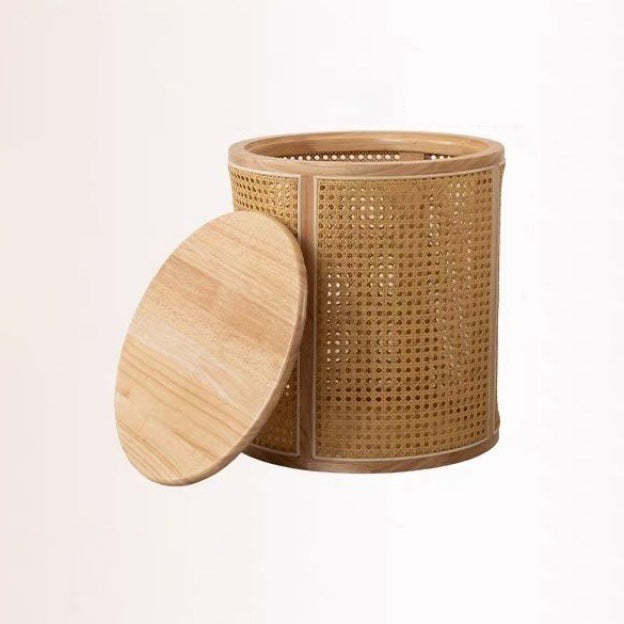 Japanese Rubber Wood Imitation End Table 1-Storage