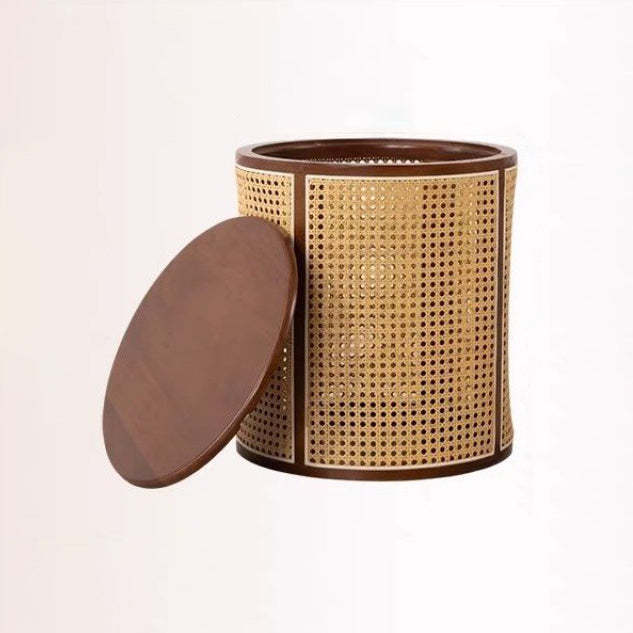 Japanese Rubber Wood Imitation End Table 1-Storage