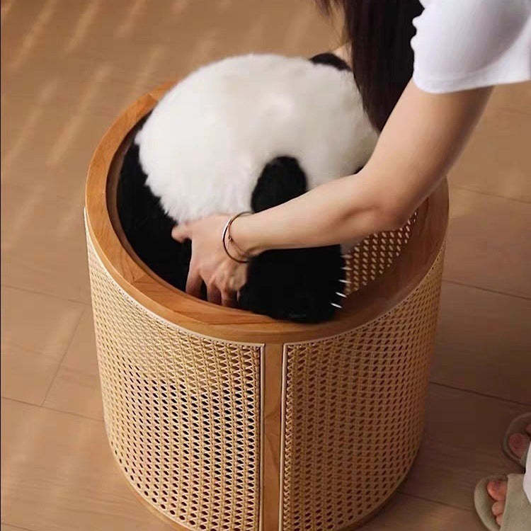 Japanese Rubber Wood Imitation End Table 1-Storage