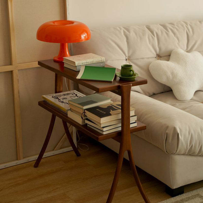Retro Y-Frame Wood Iron Side Table