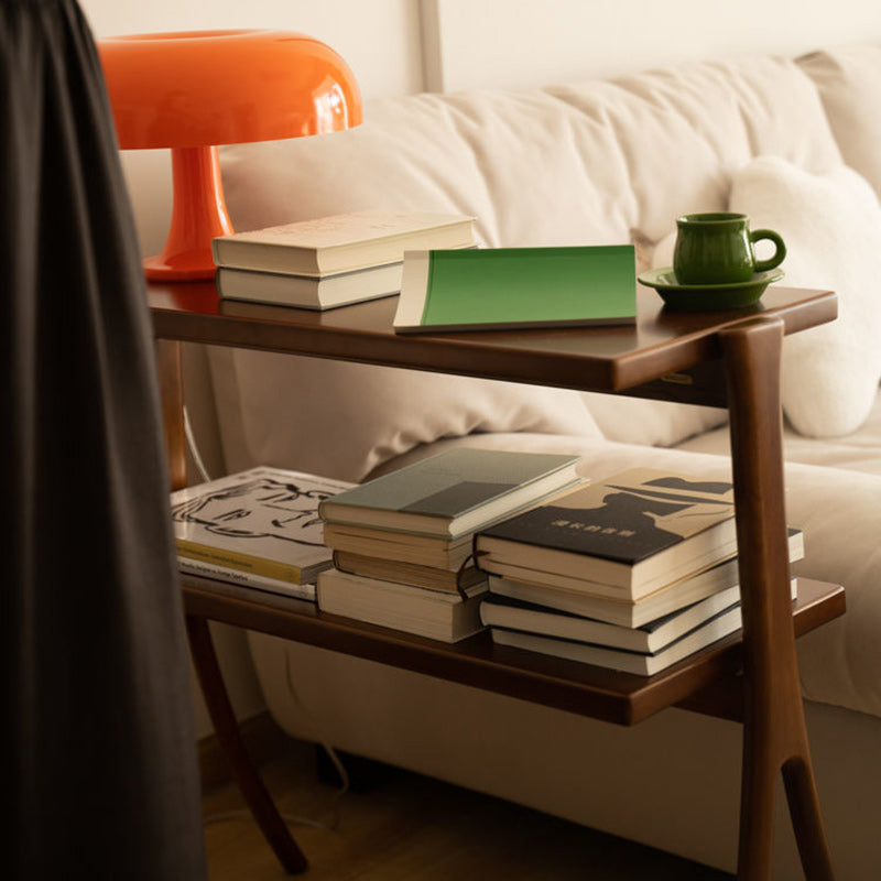 Retro Y-Frame Wood Iron Side Table