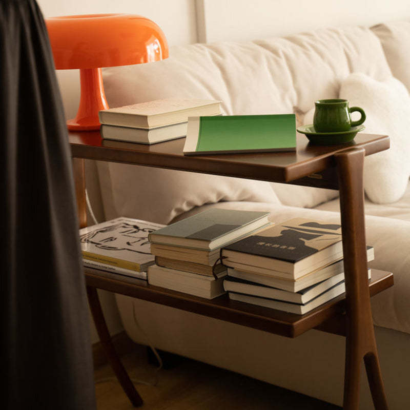 Retro Y-Frame Wood Iron Side Table