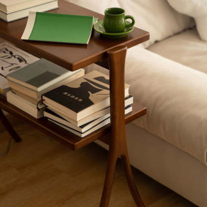 Retro Y-Frame Wood Iron Side Table