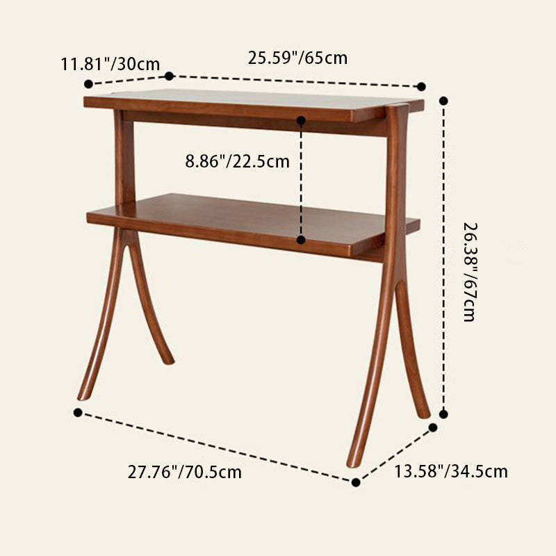 Retro Y-Frame Wood Iron Side Table