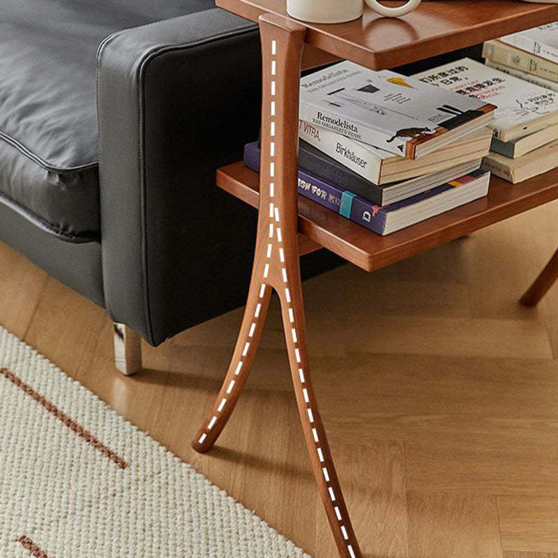 Retro Y-Frame Wood Iron Side Table
