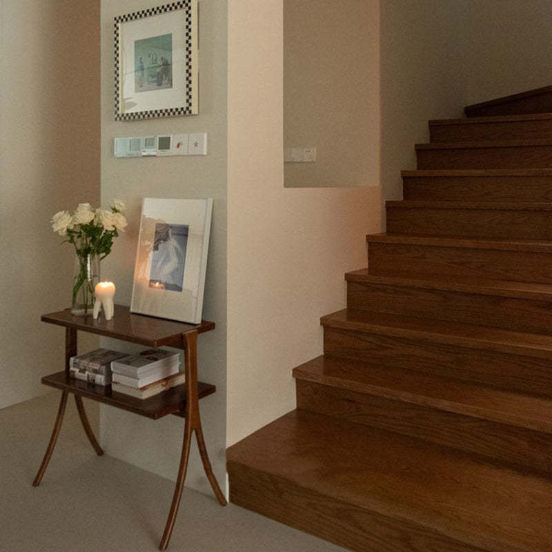 Retro Y-Frame Wood Iron Side Table