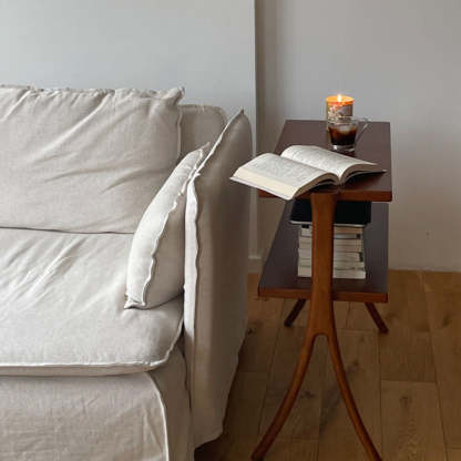 Retro Y-Frame Wood Iron Side Table