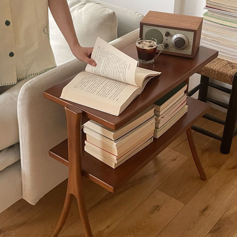 Retro Y-Frame Wood Iron Side Table