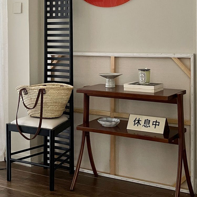 Retro Y-Frame Wood Iron Side Table