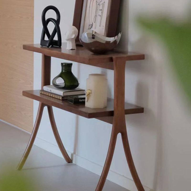Retro Y-Frame Wood Iron Side Table