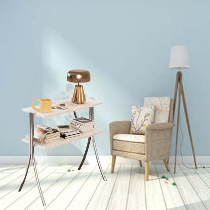Retro Y-Frame Wood Iron Side Table