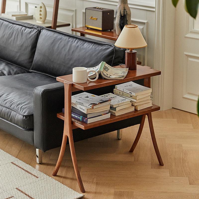 Retro Y-Frame Wood Iron Side Table