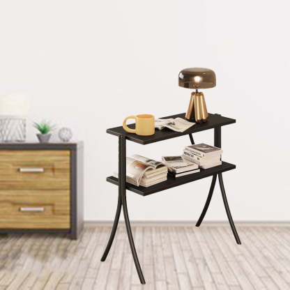 Retro Y-Frame Wood Iron Side Table