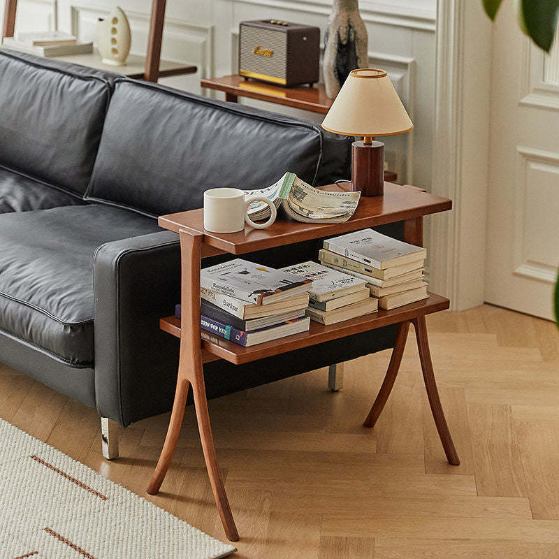 Retro Y-Frame Wood Iron Side Table