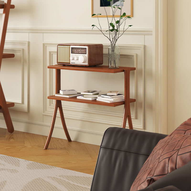 Retro Y-Frame Wood Iron Side Table