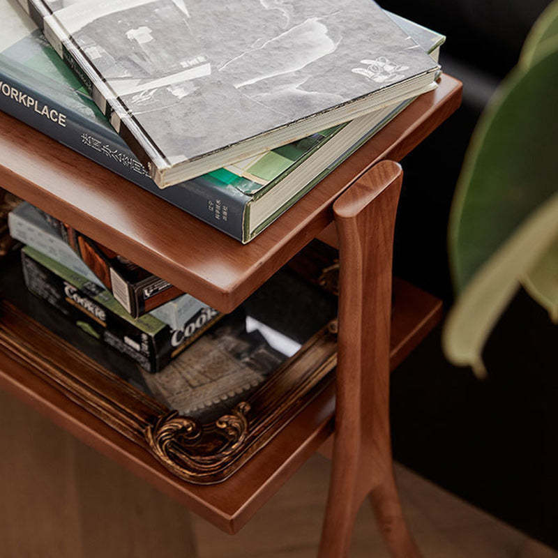 Retro Y-Frame Wood Iron Side Table