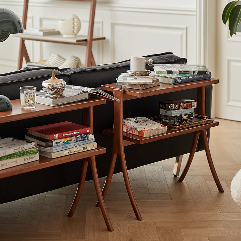 Retro Y-Frame Wood Iron Side Table