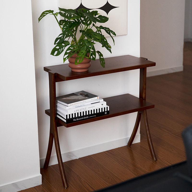 Retro Y-Frame Wood Iron Side Table