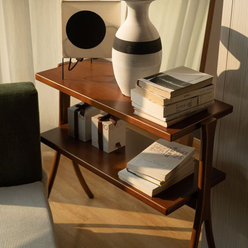 Retro Y-Frame Wood Iron Side Table