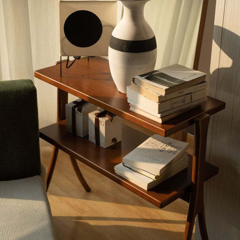 Retro Y-Frame Wood Iron Side Table