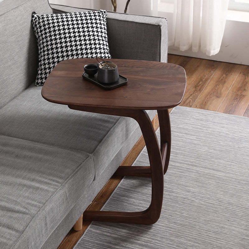 C-Shape Walnut Ash Movable End Table