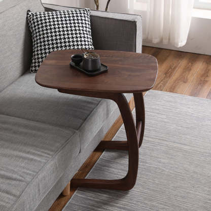 C-Shape Walnut Ash Movable End Table