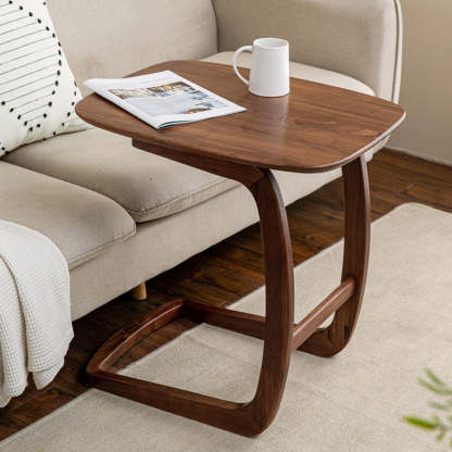 C-Shape Walnut Ash Movable End Table