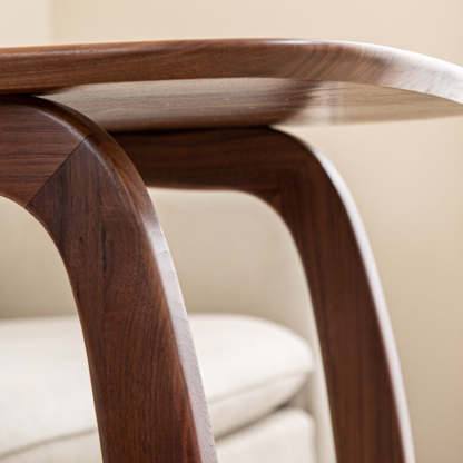 C-Shape Walnut Ash Movable End Table