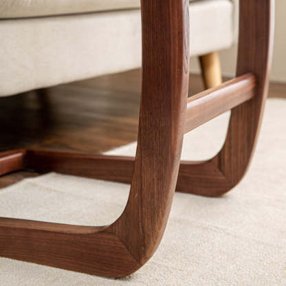 C-Shape Walnut Ash Movable End Table