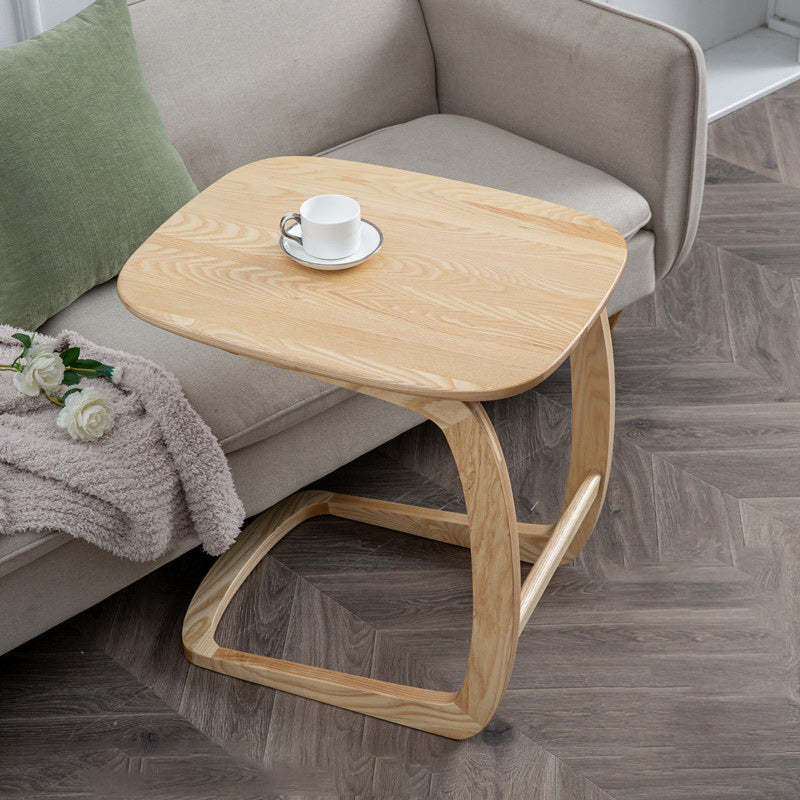 Walnut minimalist end c-shape end & side tables