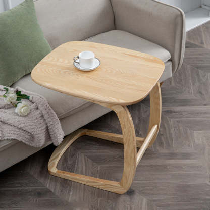 C-Shape Walnut Ash Movable End Table