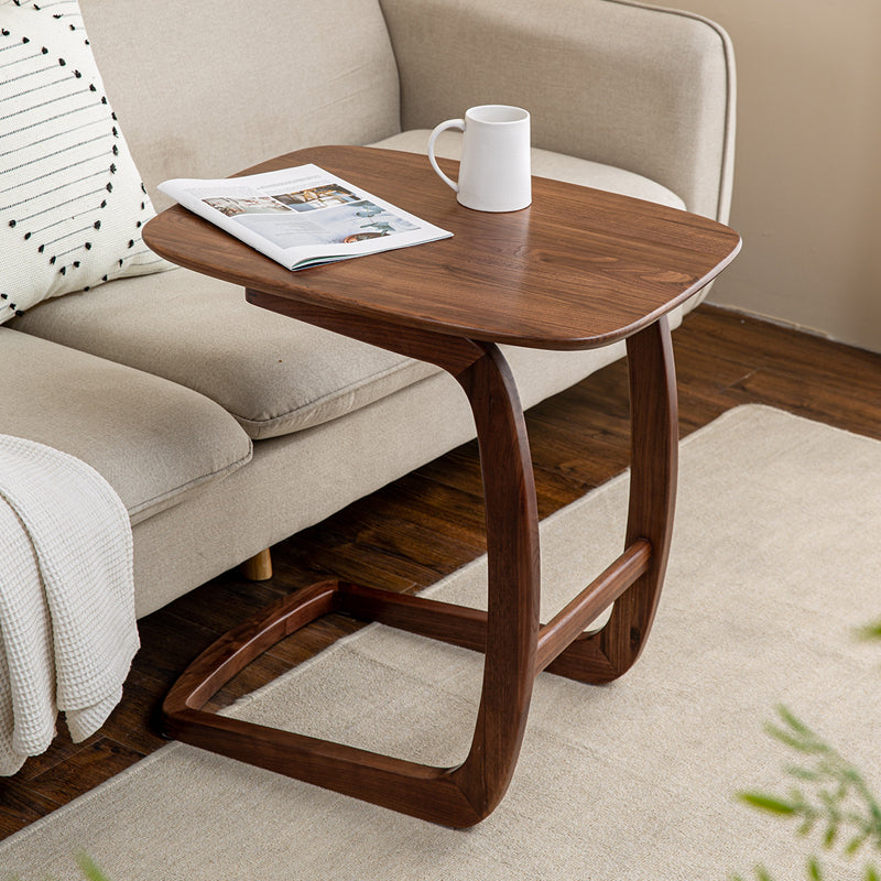 C-Shape Walnut Ash Movable End Table