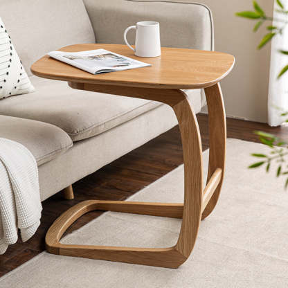 C-Shape Walnut Ash Movable End Table