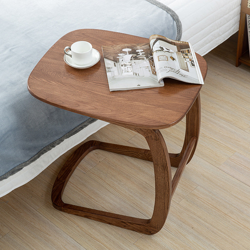 C-Shape Walnut Ash Movable End Table