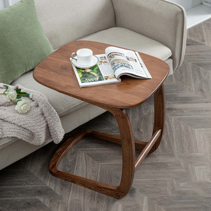 C-Shape Walnut Ash Movable End Table
